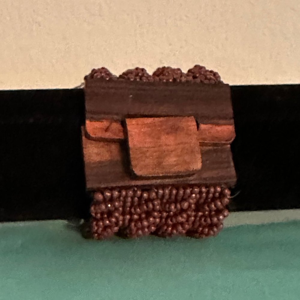 Women's Hand-Beaded Brown Cuff Stretch Bracelet